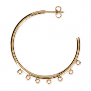 Earring hoops 7 loops to decorate 40 mm fine Gold plated x2
