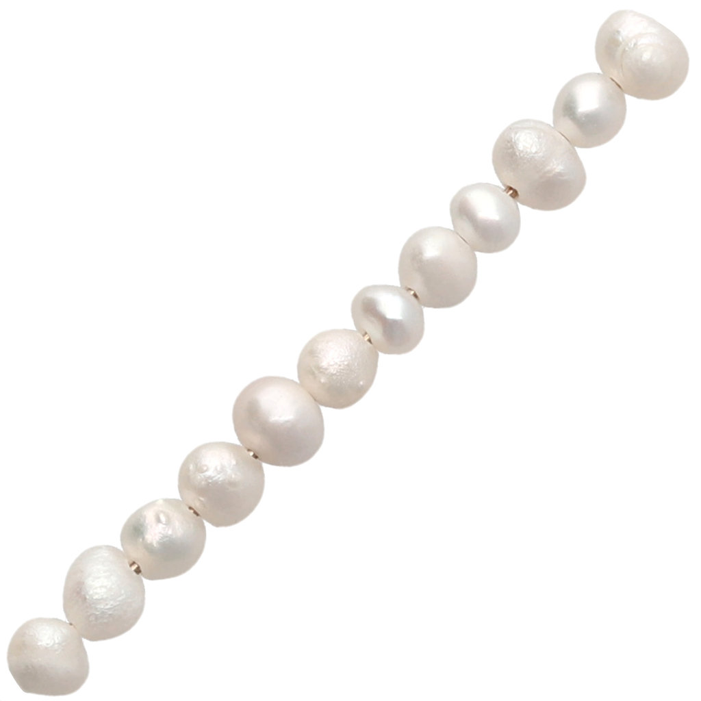 Flat round pearls 4x3 mm White x20 Perles & Co