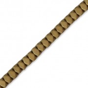 Mini-beads imitation hematite faceted rondelle 3 mm Golden Mat x40cm|raw }}