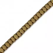 Mini-beads imitation hematite faceted rondelle 3 mm Golden Mat x40cm