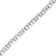 Mini-beads imitation hematite faceted rondelle 3 mm Silver Mat x40cm|raw }}