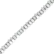 Mini-beads imitation hematite faceted rondelle 3 mm Silver Mat x40cm