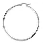 Stainless steel earring hoops to decorate 53 mm x2