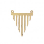 Laser cut triangle spacer 2 loops 23x27 mm - Gold Tone x1|raw }}