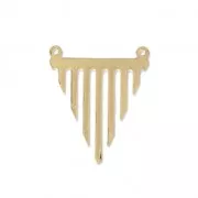 Laser cut triangle spacer 2 loops 23x27 mm - Gold Tone x1
