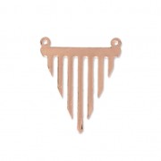 Laser cut triangle spacer 2 loops 23x27 mm - Rose Gold Tone x1|raw }}