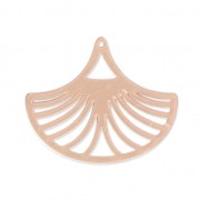 Laser cut fan shape pendants 25x30 mm - Rose Gold Tone x2|raw }}