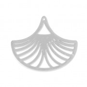 Laser cut fan shape pendants 25x30 mm - rhodium x2|raw }}
