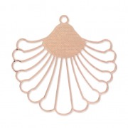 Laser cut tropical leaf pendant 37x39 mm - Rose Gold Tone x1|raw }}