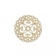 Laser cut spacers rosette shape 15 mm - Gold Tone x5