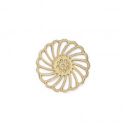 Laser cut spacers rosette shape 12 mm - Gold Tone x10