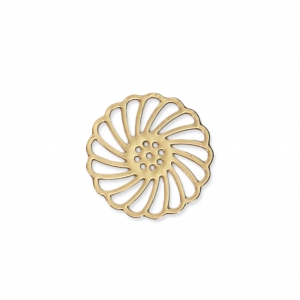 Laser cut spacers rosette shape 12 mm - Gold Tone x10