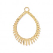 Laser cut drop shape pendants for jewelry creation 22x16 mm - Gold Tone x2|raw }}