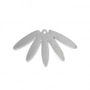 Water lily laser cut pendants 25x14 mm - Rhodium Tone x2|raw }}