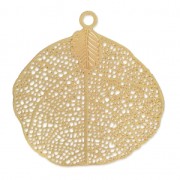 Leaf laser cut pendants 39mm - Gold Tone x2|raw }}