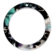 Loop pendant in cellulose acetate 34 mm Tortoise Shell Green/Black x1