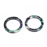 Loop pendant in cellulose acetate 34 mm Tortoise Shell Green/Black x1