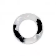 Loop pendant in cellulose acetate 21 mm Tortoise Shell White/Black x1