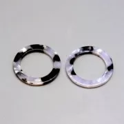 Loop pendant in cellulose acetate 21 mm Tortoise Shell White/Black x1