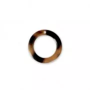 Loop pendant in cellulose acetate 14.5 mm Tortoise Shell Brown/Black x1