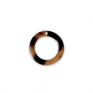 Loop pendant in cellulose acetate 14.5 mm Tortoise Shell Brown/Black x1