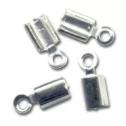Rounded end clip 2.2mm silver tone x10