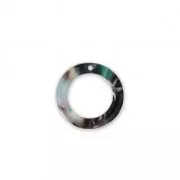 Loop pendant in cellulose acetate 14.5 mm Tortoise Shell Green/Black x1