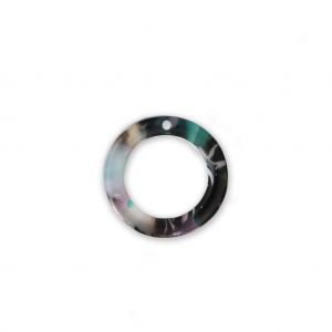Loop pendant in cellulose acetate 14.5 mm Tortoise Shell Green/Black x1