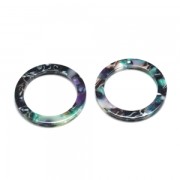 Loop pendant in cellulose acetate 14.5 mm Tortoise Shell Green/Black x1