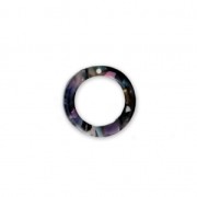 Loop pendant in cellulose acetate 14.5 mm Tortoise Shell Pink/Black x1|raw }}