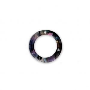 Loop pendant in cellulose acetate 14.5 mm Tortoise Shell Pink/Black x1