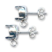925 Sterling Silver 1028 8mm Cabochon Earstuds x2|raw }}
