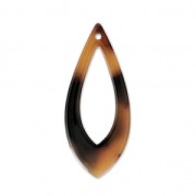 Drop pendant in cellulose acetate 36x15 mm Tortoise Shell Brown/Black x1|raw }}