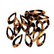 Drop pendant in cellulose acetate 36x15 mm Tortoise Shell Brown/Black x1