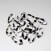 Drop pendant in cellulose acetate 36x15 mm Tortoise Shell White/Black x1