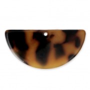 Half moon pendant in cellulose acetate 37x18 mm Tortoise Shell Brown/Black x1|raw }}