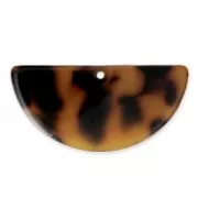 Half moon pendant in cellulose acetate 37x18 mm Tortoise Shell Brown/Black x1
