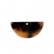 Half moon pendant in cellulose acetate 22.5x11 mm Tortoise Shell Brown/Black x1
