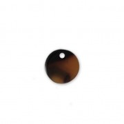 Round sequin in cellulose acetate 10 mm Tortoise Shell Brown/Black x1|raw }}