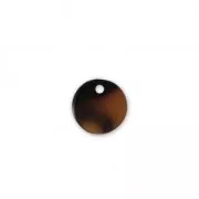 Round sequin in cellulose acetate 10 mm Tortoise Shell Brown/Black x1