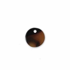 Round sequin in cellulose acetate 10 mm Tortoise Shell Brown/Black x1