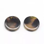 Round sequin in cellulose acetate 10 mm Tortoise Shell Brown/Black x1