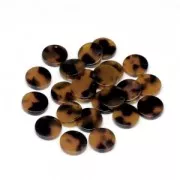 Round sequin in cellulose acetate 10 mm Tortoise Shell Brown/Black x1