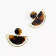 Round sequin in cellulose acetate 10 mm Tortoise Shell Brown/Black x1