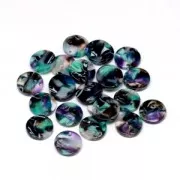 Round sequin in cellulose acetate 9.5 mm Tortoise Shell Green/Black x1