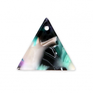 Triangle sequin in cellulose acetate 16 mm Tortoise Shell Green/Black x1