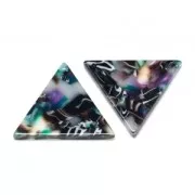 Triangle sequin in cellulose acetate 16 mm Tortoise Shell Green/Black x1