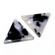 Triangle sequin in cellulose acetate 16 mm Tortoise Shell White/Black x1