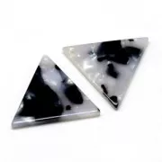 Triangle sequin in cellulose acetate 16 mm Tortoise Shell White/Black x1