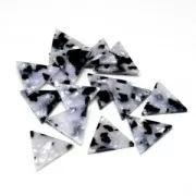 Triangle sequin in cellulose acetate 16 mm Tortoise Shell White/Black x1
